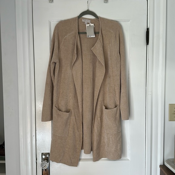 Barefoot Dreams Cozy Chic Lite Open Front wide collar Cardigan jacket NWT Small - Picture 1 of 8